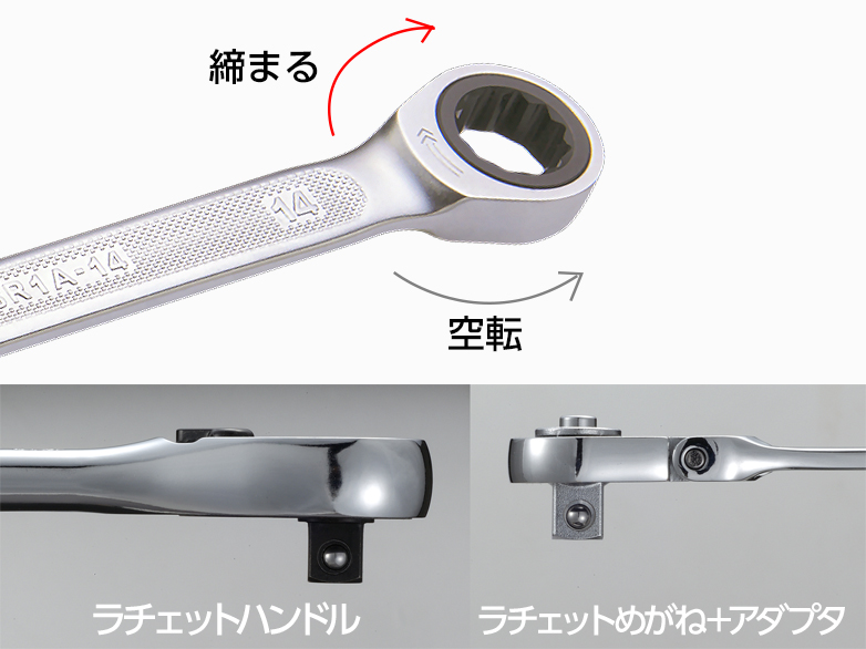 ラチェットコンビネーションレンチ(ストレートタイプ）